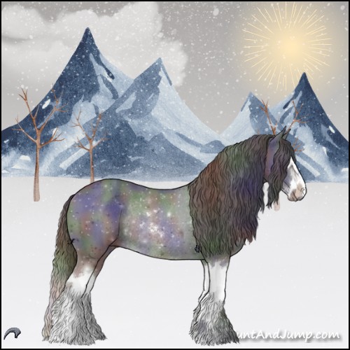 Horse Color:Nacre Black Chinchilla Sabino Splash Rabicano 