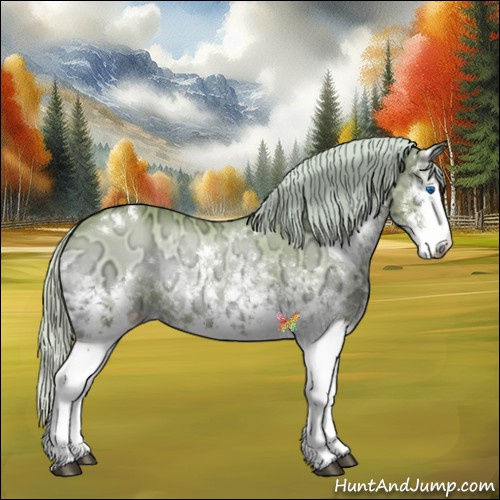 Horse Color:Watercolor White Spotted Silver Bay Ice Onyx Splash