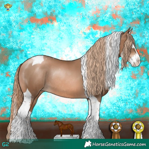 Horse Color:Liver Chestnut Pearl Splash Tobiano Rabicano 