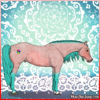 Horse Color:Watercolor Bay Roan 