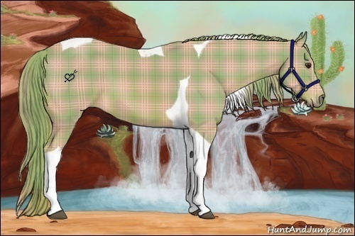 Horse Color:Watercolor Plaid  Liver Chestnut Tobiano 