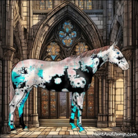 Horse Color:Plaid  Red Onyx Ice Roan Splash 