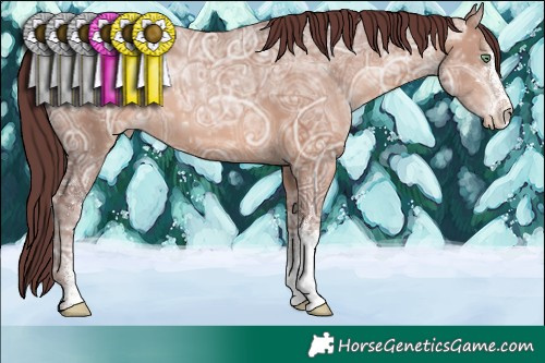 Horse Color:White Spotted Chocolate Sable Champagne Ice 