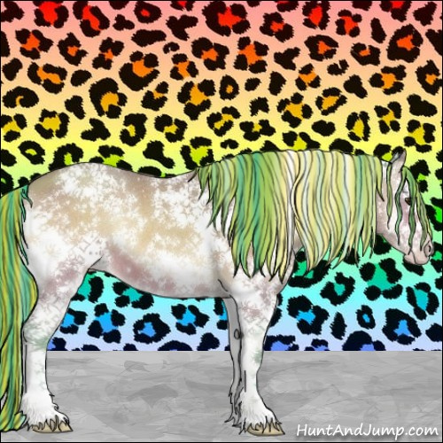 Horse Color:Painted Watercolor White Spotted Sable Champagne Onyx