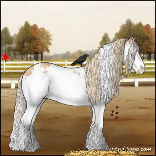 Horse Color:White Spotted Gold Champagne Sabino Splash Varnish