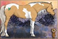 Horse Color:Silver Buckskin Tobiano 