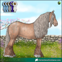 Horse Color:Silver Grullo Sabino Tobiano Brindle and Gold Champagne