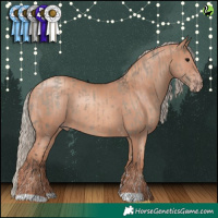 Horse Color:Silver Grullo Sabino Tobiano Brindle and Gold Champagne