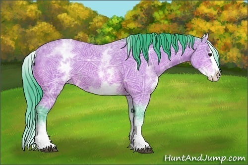 Horse Color:Watercolor White Spotted Bay Ice Splash