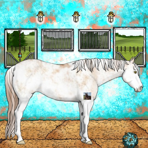 Horse Color:Brown Pearl Dun Sabino 