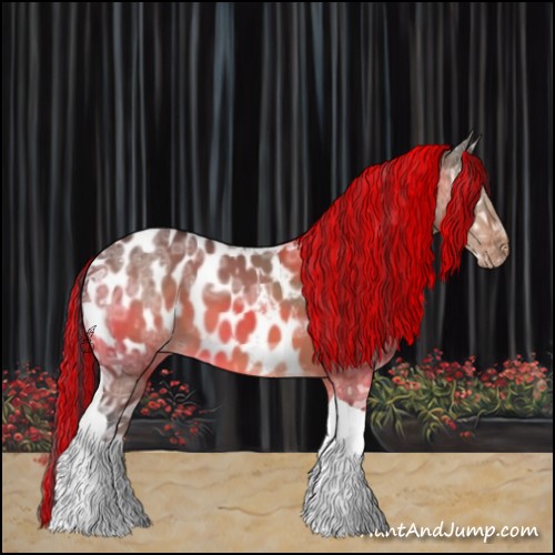 Horse Color:Painted Bay Ice Dun Sabino Tobiano Appaloosa 