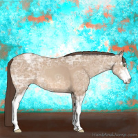 Horse Color:Amber Champagne Ice Sabino Varnish