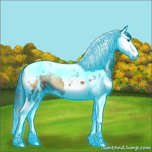 Horse Color:Thunderstruck Smoky Blue Onyx Ice Splash Tobiano 