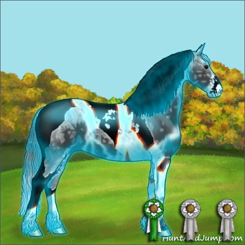 Horse Color:Thunderstruck Black Ice Sabino Tobiano 