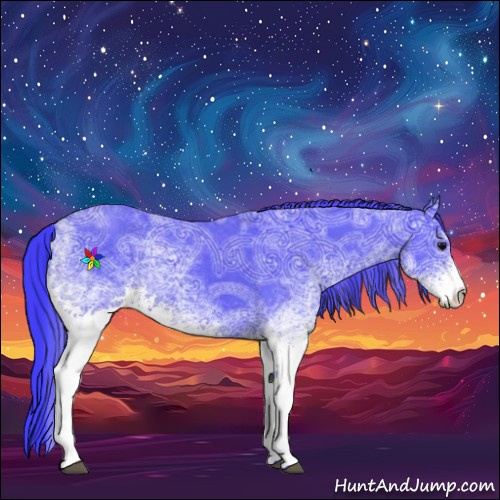 Horse Color:Watercolor White Spotted Black Ice 