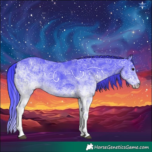 Horse Color:Watercolor White Spotted Black Ice 