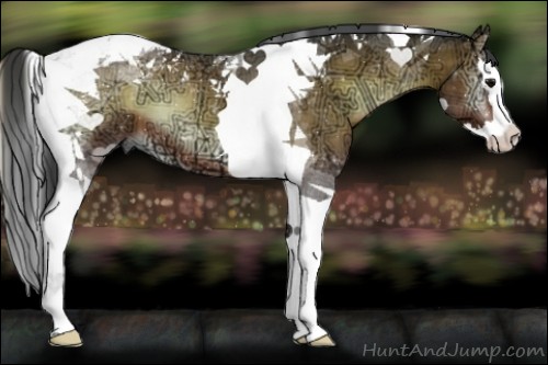 Horse Color:Brown Ice Onyx Splash Tobiano 