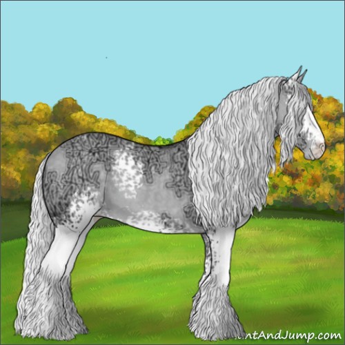 Horse Color:White Spotted Silver Grullo Chinchilla Ice Sabino Varnish 
