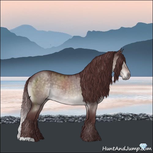 Horse Color:Platinum Chocolate Brown Roan Dun