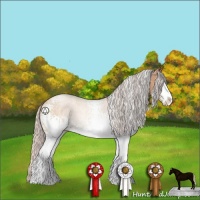 Horse Color:White Spotted Silver Sable Champagne Sabino