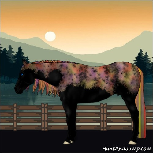 Horse Color:Void Painted Nacre White Spotted Chestnut Splash 