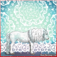 Horse Color:Watercolor White Spotted Silver Grullo Chinchilla Onyx Tobiano