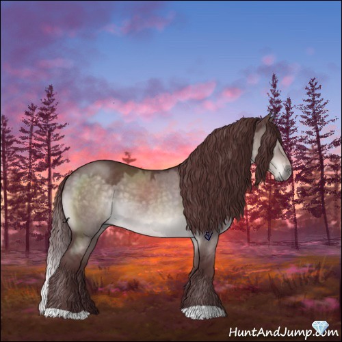 Horse Color:Platinum Chocolate Brown Roan Dun 