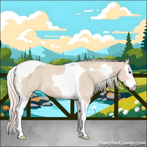 Horse Color:Cremello Splash Tobiano 