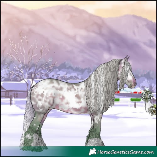 Horse Color:Watercolor White Spotted Silver Brown Ice Dun