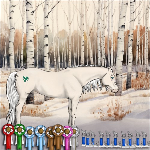Horse Color:Silver Perlino Roan 