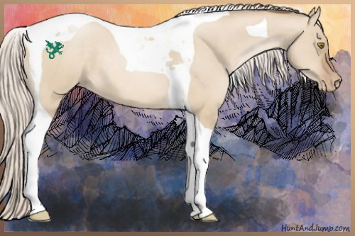 Horse Color:Silver Brown Pearl Dun Tobiano 