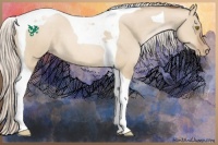 Horse Color:Silver Brown Pearl Dun Tobiano 