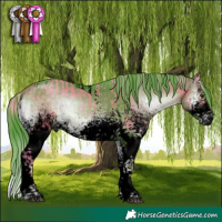 Horse Color:Void Watercolor White Spotted Chocolate Silver Brown Onyx Tobiano and Void Watercolor White Spotted Chocolate Brown Onyx Tobiano