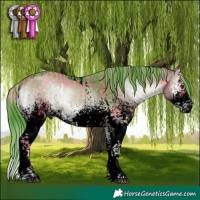 Horse Color:Void Watercolor White Spotted Chocolate Silver Brown Onyx Tobiano  and Void Watercolor White Spotted Chocolate Brown Onyx Tobiano 