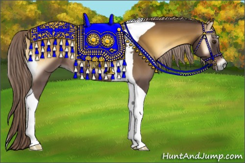 Horse Color:Chocolate Palomino Onyx Tobiano 