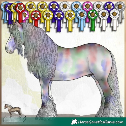 Horse Color:Nacre White Spotted Chocolate Silver Brown Chinchilla Onyx  and Nacre White Spotted Silver Bay Chinchilla Onyx 