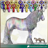 Horse Color:Nacre White Spotted Chocolate Silver Brown Chinchilla Onyx  and Nacre White Spotted Silver Bay Chinchilla Onyx 