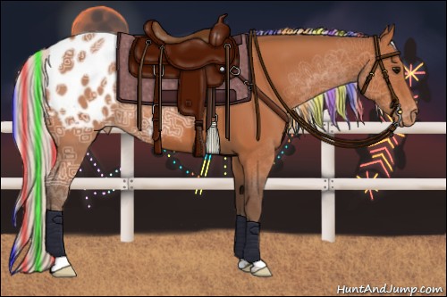 Horse Color:Painted Silver Bay Ice Appaloosa