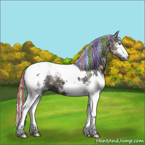 Horse Color:Painted White Spotted Silver Grullo Ice Splash Tobiano