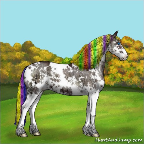 Horse Color:Painted White Spotted Chocolate Blue Onyx Ice Sabino Splash