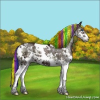 Horse Color:Painted White Spotted Chocolate Blue Onyx Ice Sabino Splash