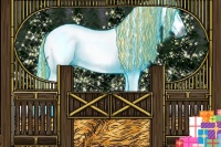 Horse Color:Gray Painted Thunderstruck Silver Bay Ice Pearl Sabino Splash Tobiano Frame 