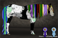 Horse Color:Painted Watercolor White Spotted Bay Appaloosa Rabicano  and Painted Watercolor White Spotted Bay Appaloosa Rabicano 