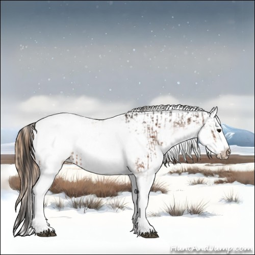 Horse Color:White Spotted Bay Frame Appaloosa Rabicano  and White Spotted Bay Pearl Frame Appaloosa Rabicano 