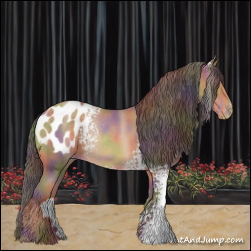 Horse Color:Nacre White Spotted Sable Champagne Appaloosa 