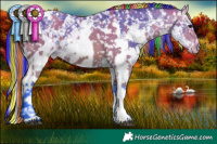 Horse Color:Painted Watercolor Bay Snowflake Varnish  and Painted Watercolor White Spotted Buckskin Sabino Splash Snowflake Varnish 