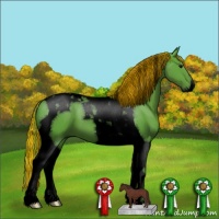 Horse Color:Void Painted Watercolor Chocolate Black Tobiano