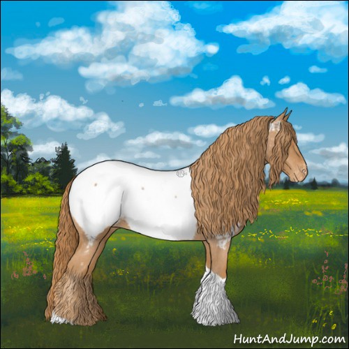 Horse Color:Chestnut Tobiano Near Fewspot 