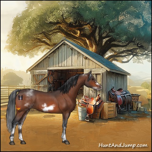 Horse Color:White Spotted Brown Roan Frame