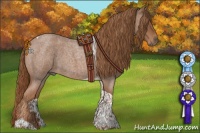 Horse Color:Red Roan Tobiano 